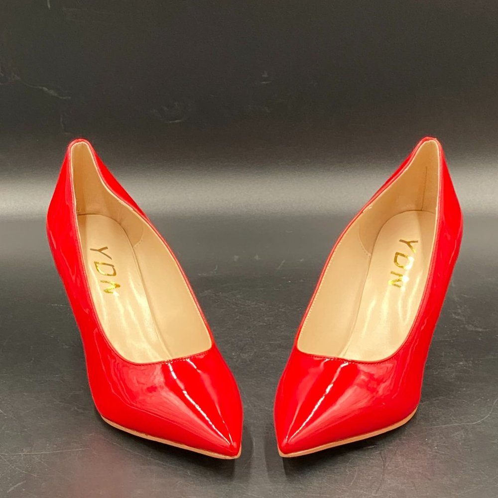 YDN Size 11 Red Patent Leather Pointy Toe Heels  Pumps